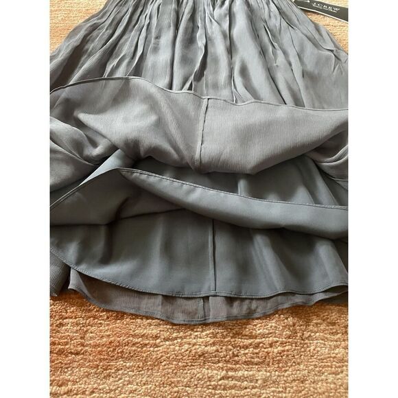 NWT J.Crew Clara Women’s Grey Sleeveless Lining Silk Chiffon Dress Size 0 - Picture 6 of 11
